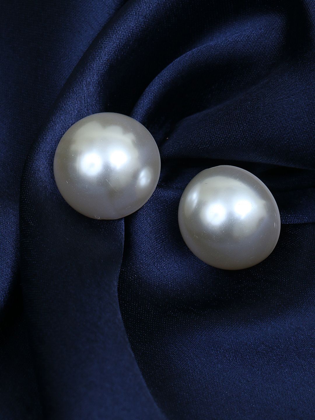 

Adwitiya Collection Gold Plated Pearls Circular Studs, White