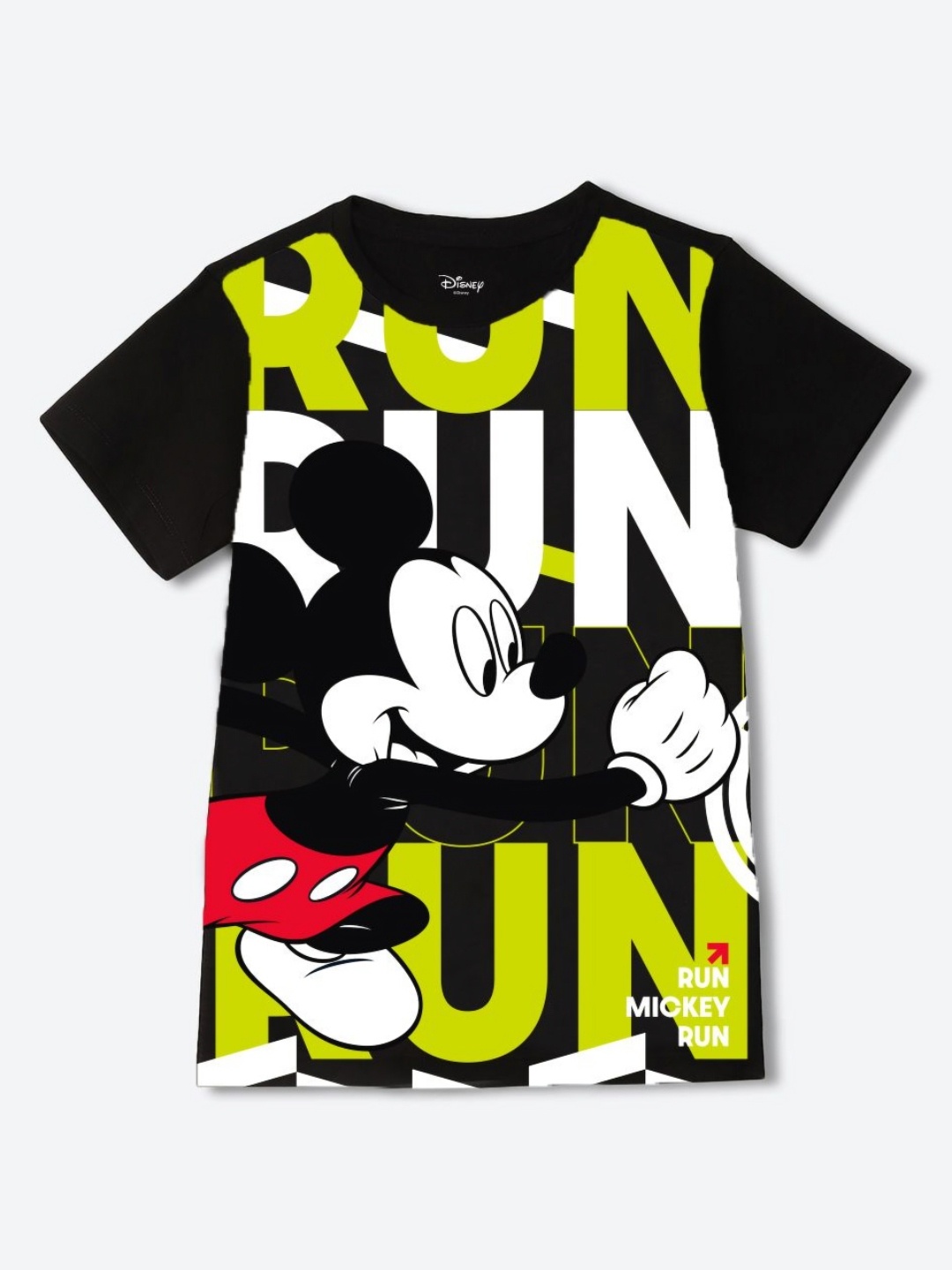 

YK Disney Boys Graphic Printed Round Neck Cotton T-shirt, Black