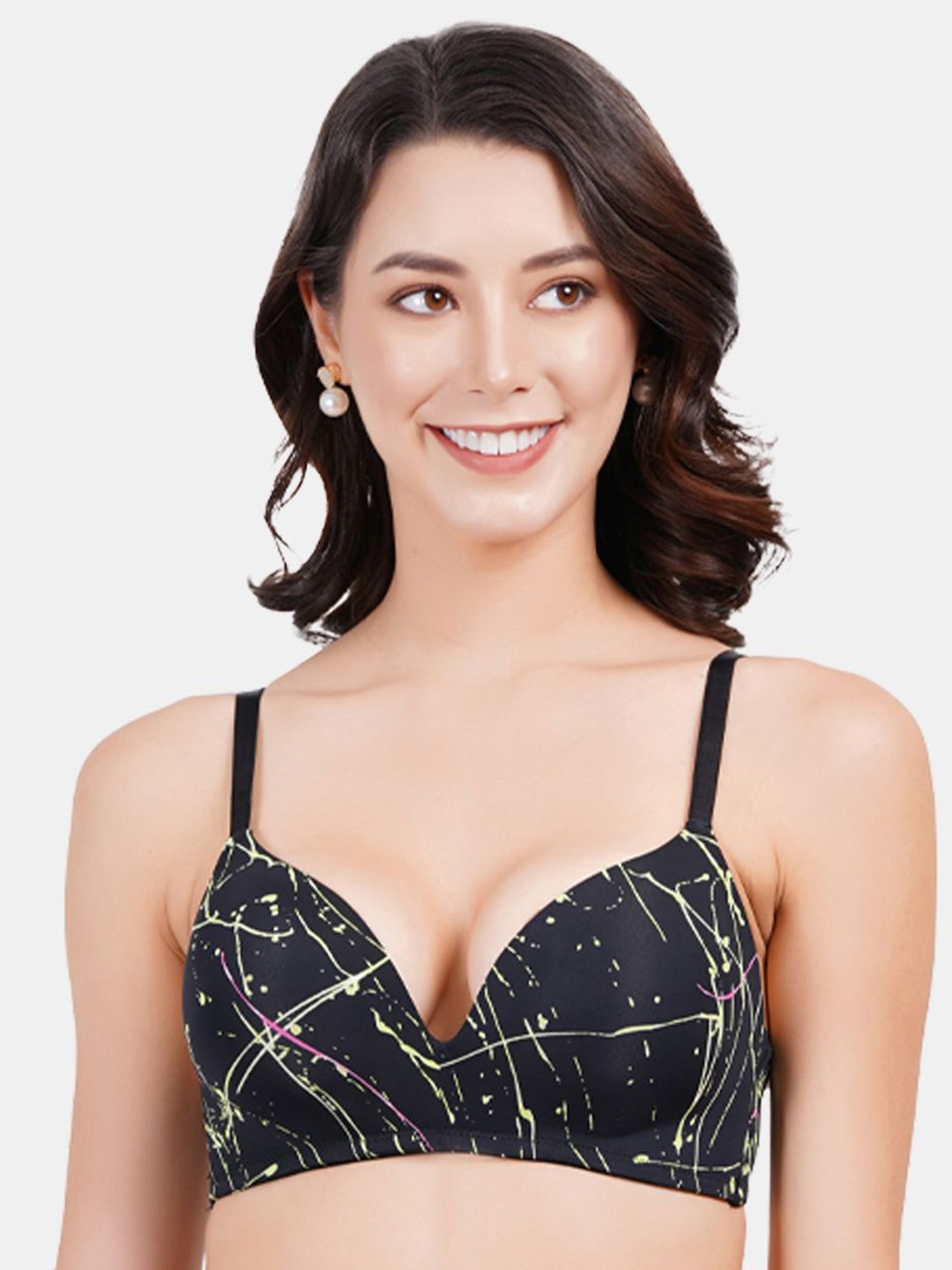 

Amour Secret Floral Bra Full Coverage Lightly Padded, Green