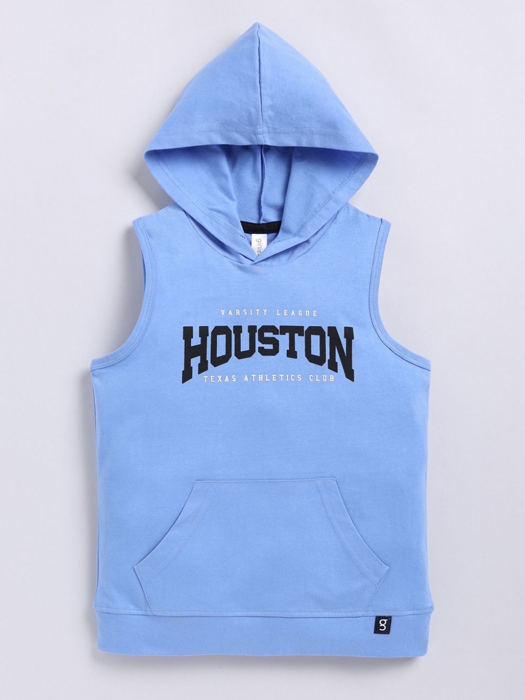 

Ginie Boys Typography Printed Hood Cotton T-shirt, Blue