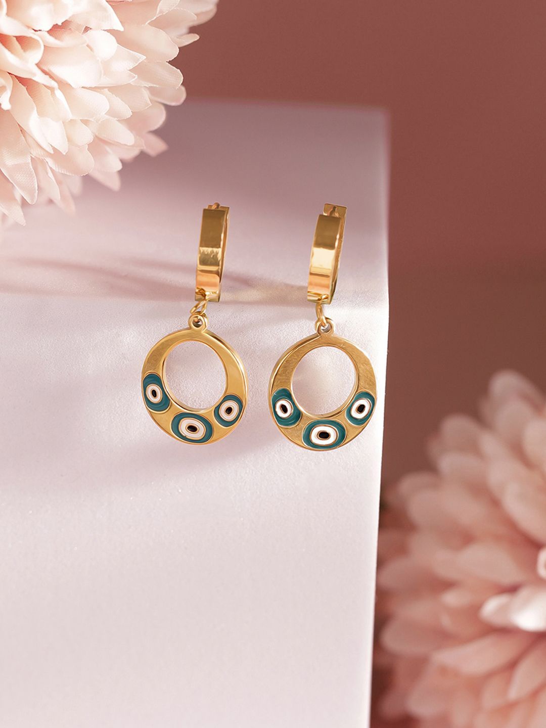 

Priyaasi Gold Plated Contemporary Drop Earrings