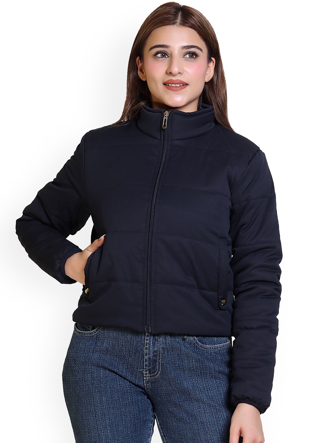 

Brazo Women Lightweight Crop Padded Jacket, Navy blue