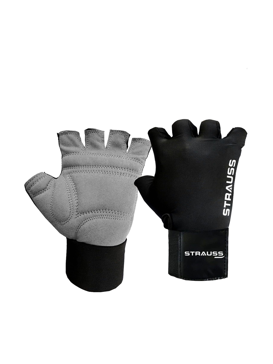 

STRAUSS Patterned Weight Lifting Fitness Gym Hand Gloves, Black