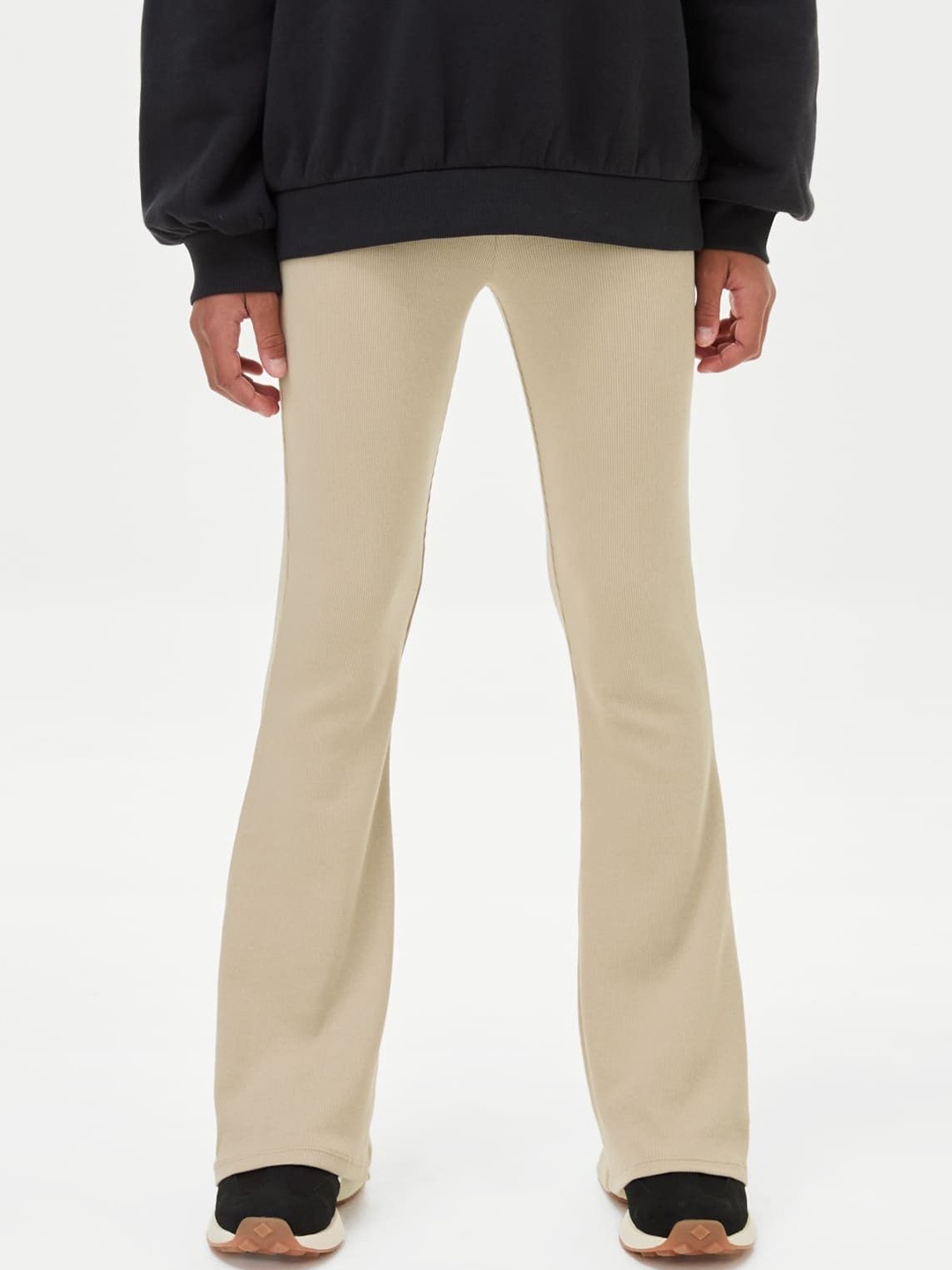 

Marks & Spencer Girls High-Rise Flared Trousers, Beige