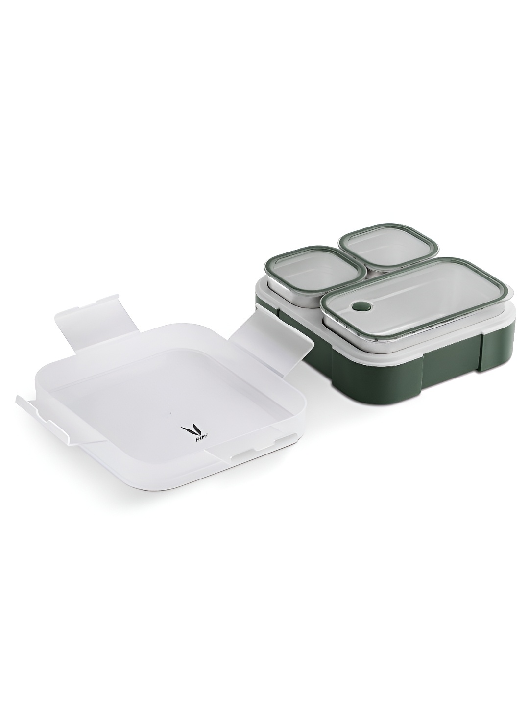 

Vaya TYDBYT Green Stainless Steel Bento Lunch Box With 3 Leakproof Compartments