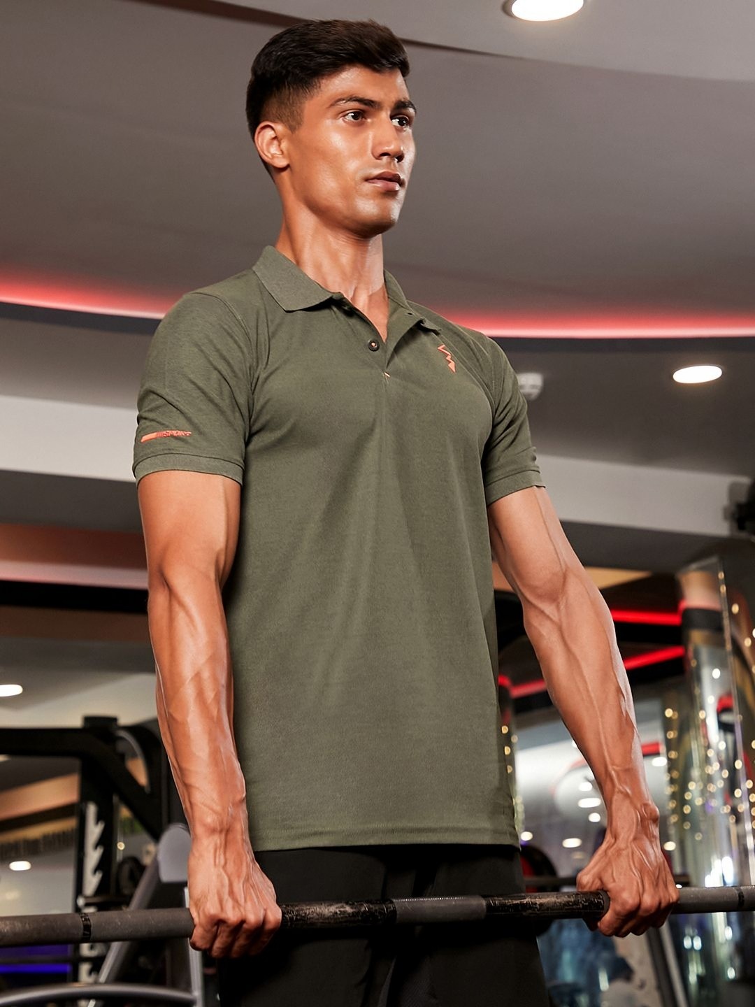 

CS LIFE Men Solid Polo Collar T-Shirt, Green