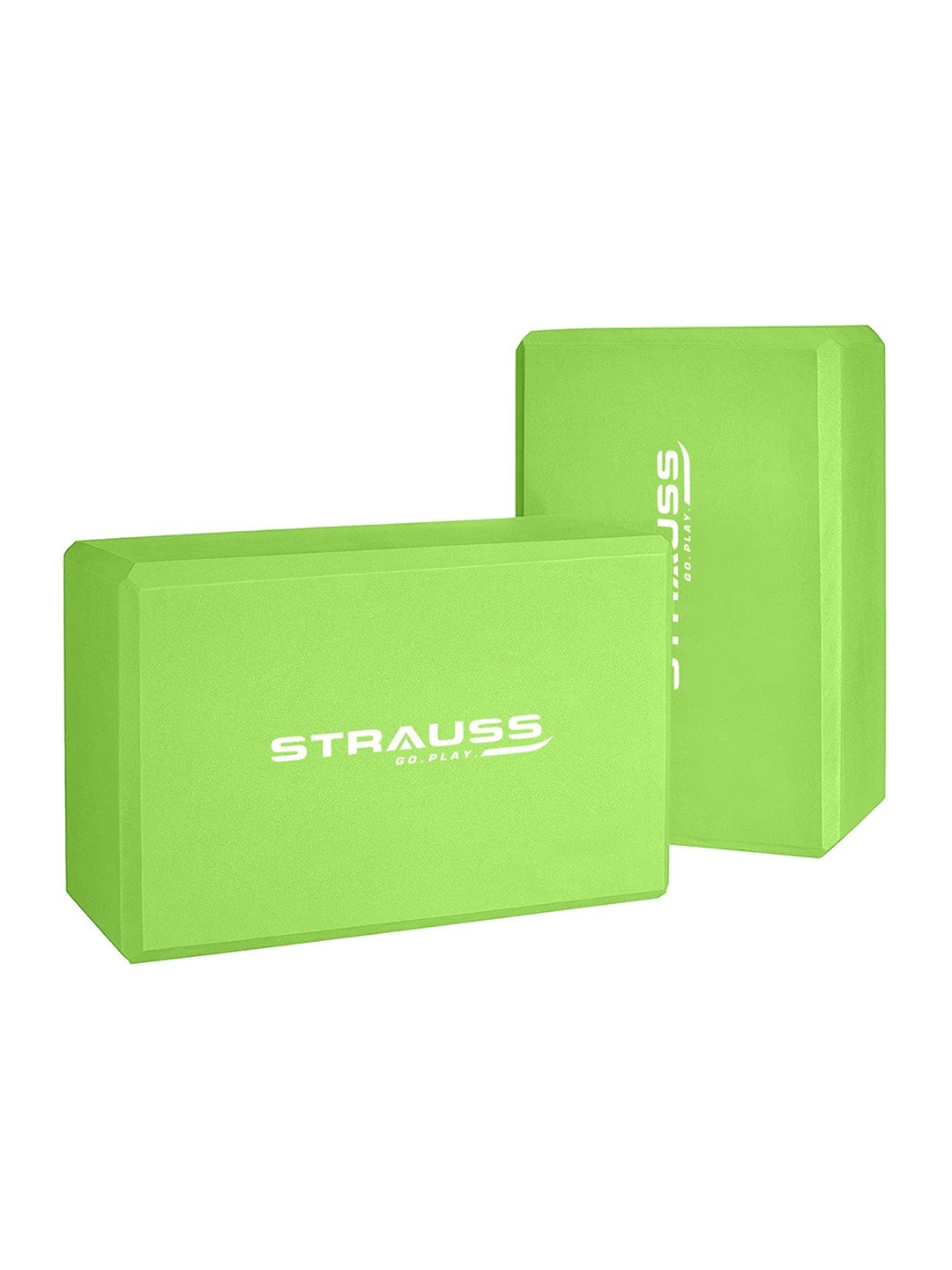 

STRAUSS Pack Of 2 Printed Yoga Bricks Workout Accessories, Green