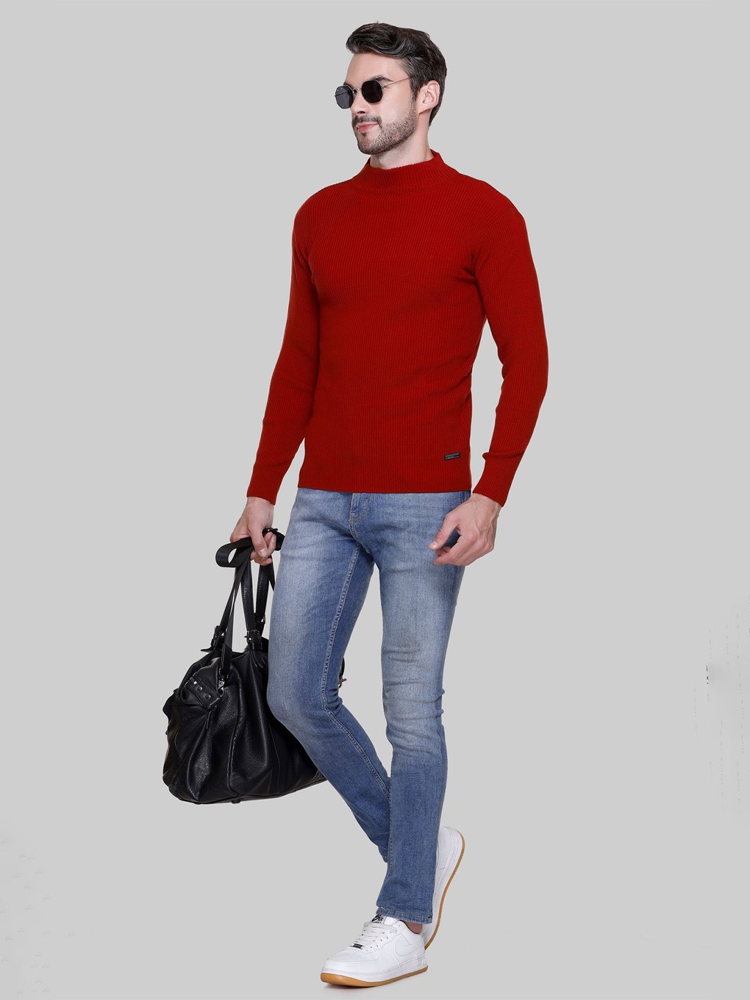 

513 Men Ribbed Pullover, Maroon