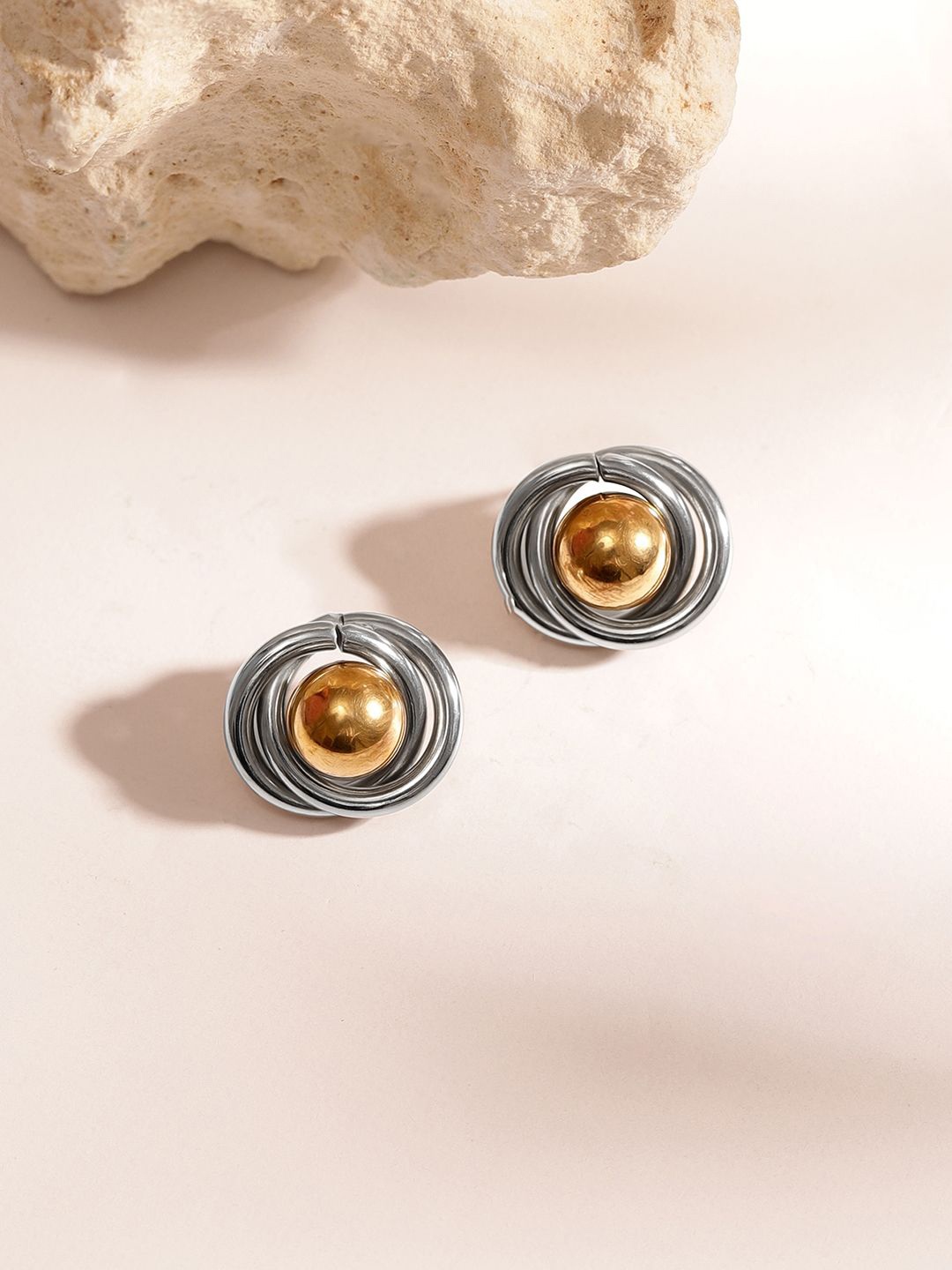 

Priyaasi Swirl Pattern Dual Plated Elegant Studs, Silver