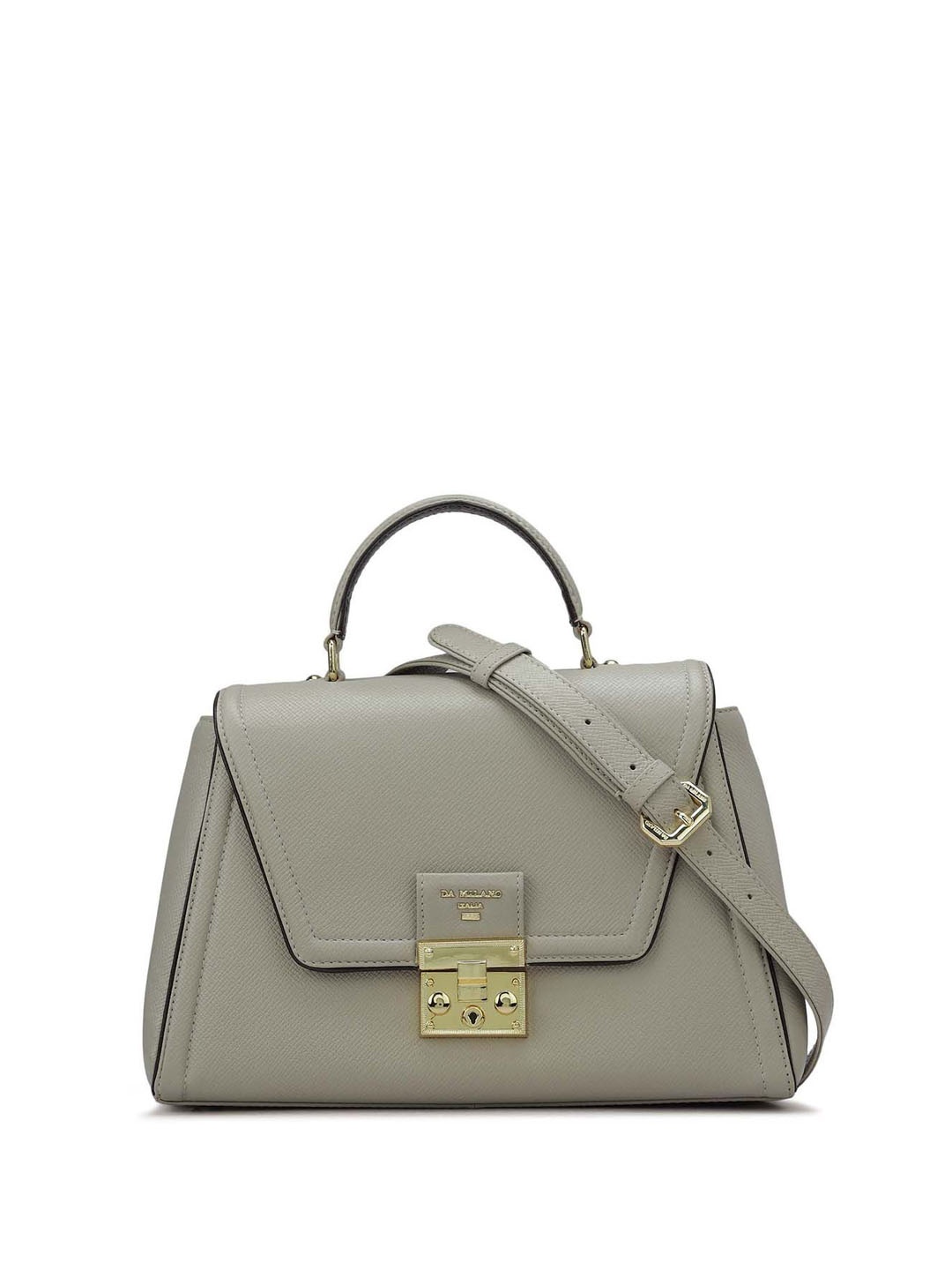 

Da Milano Textured Leather Swagger Sling Bag, White