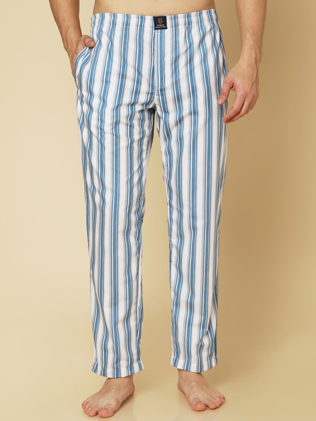 

URBAN SCOTTISH Relaxed-Fit Straight-Leg Lounge Pants, Blue