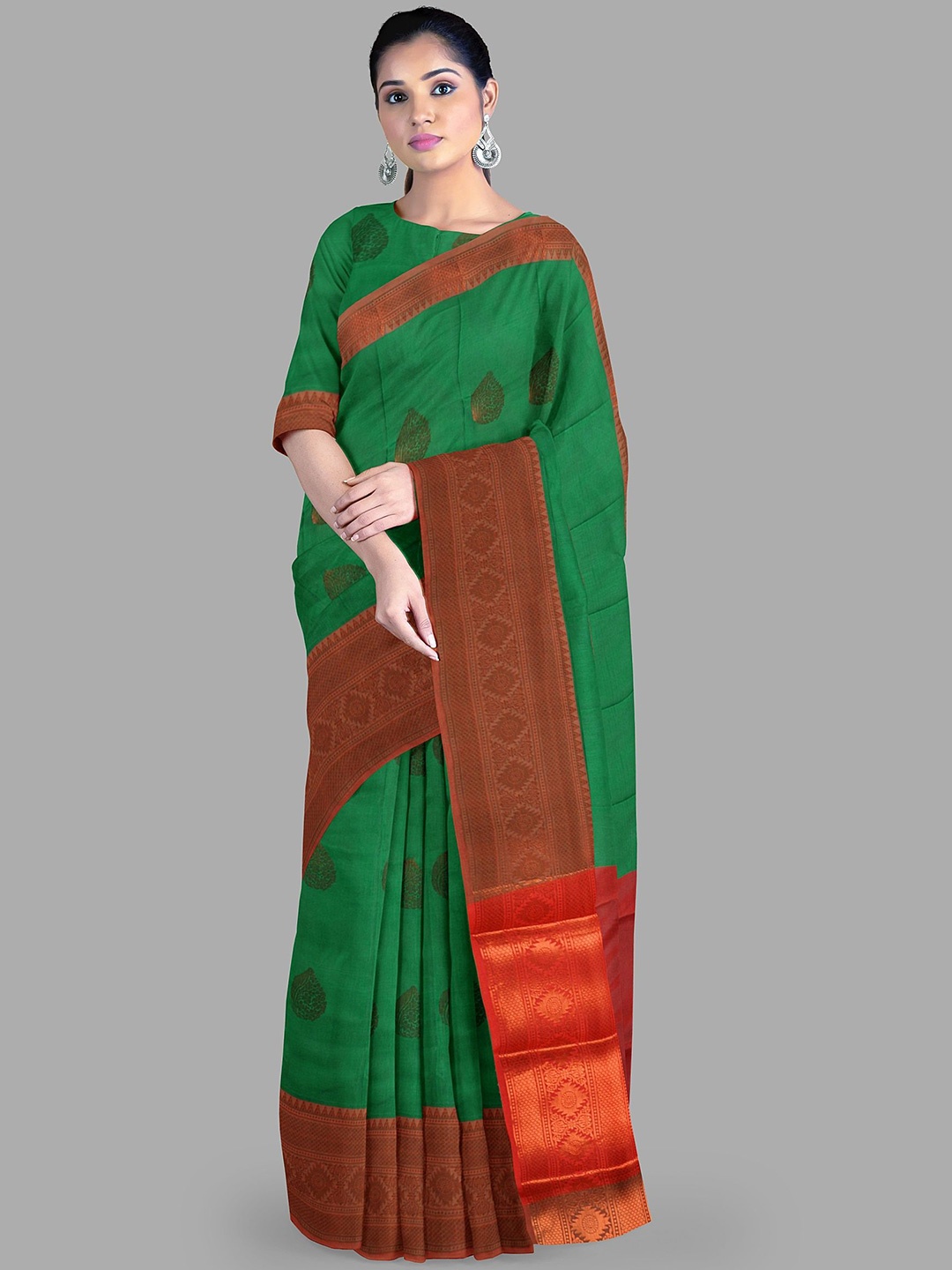 

The Chennai Silks Women Ethnic Motifs Bhagalpuri Saree, Green