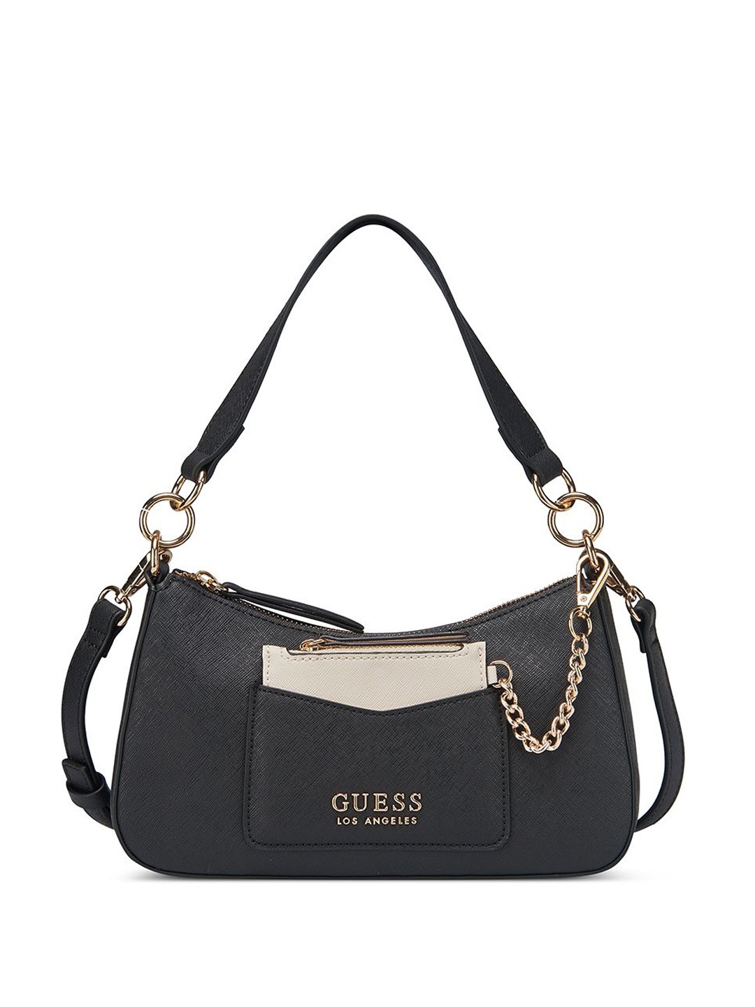 

GUESS Half Moon Shoulder Bag with Tasselled, Black