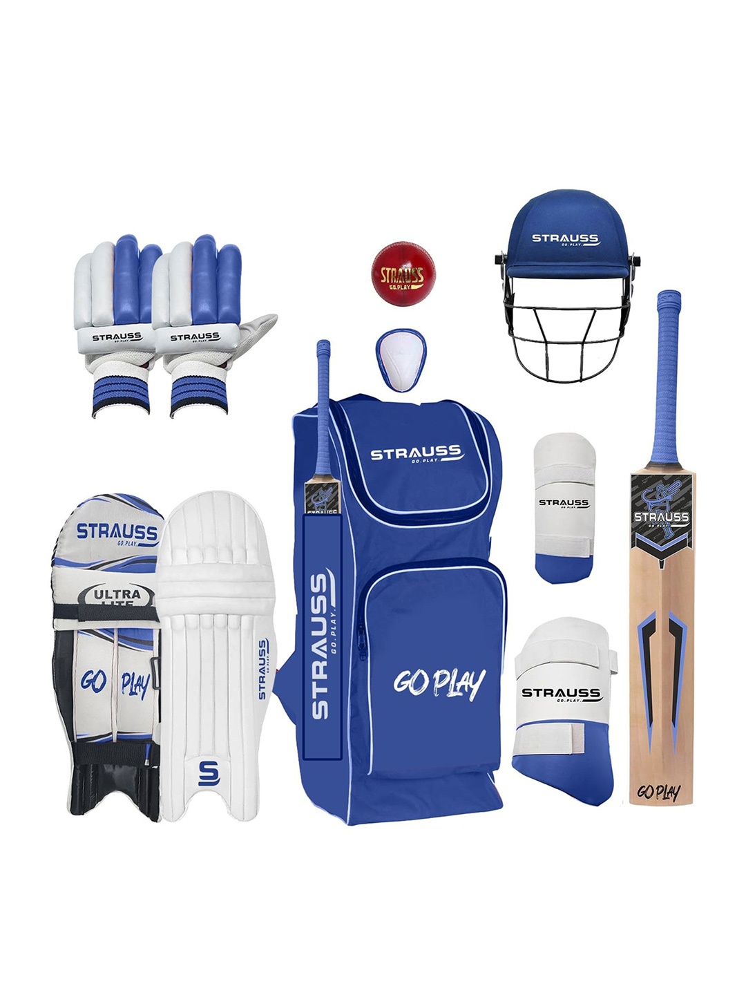 

STRAUSS 9-Pcs Printed Cricket Kit, Blue