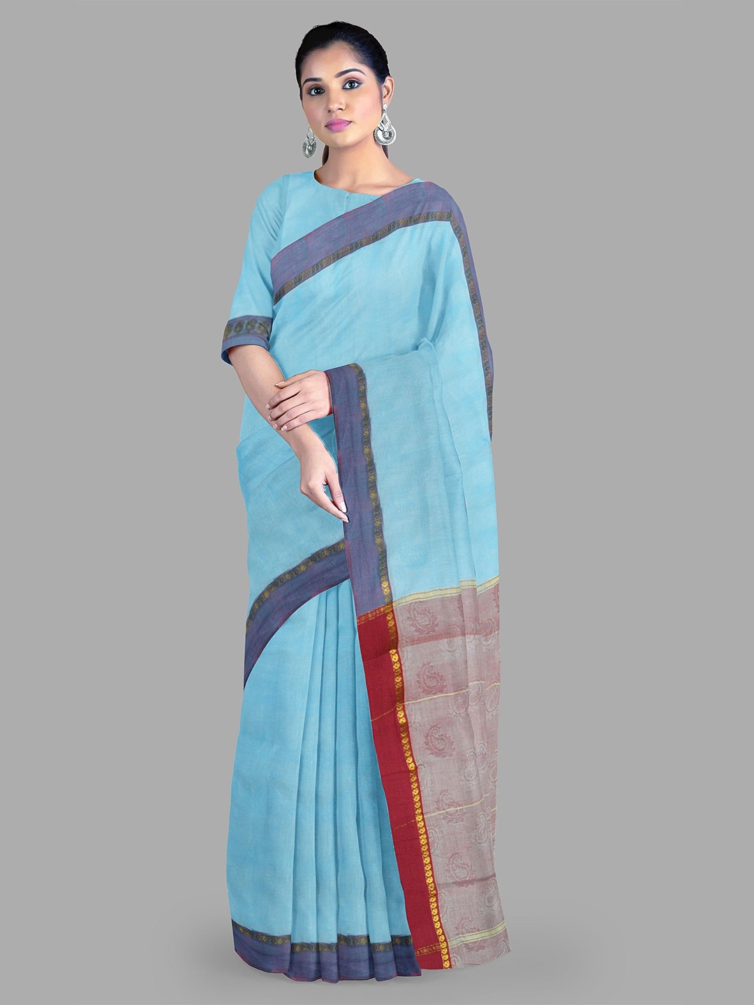 

The Chennai Silks Zari Gadwal Saree, Blue