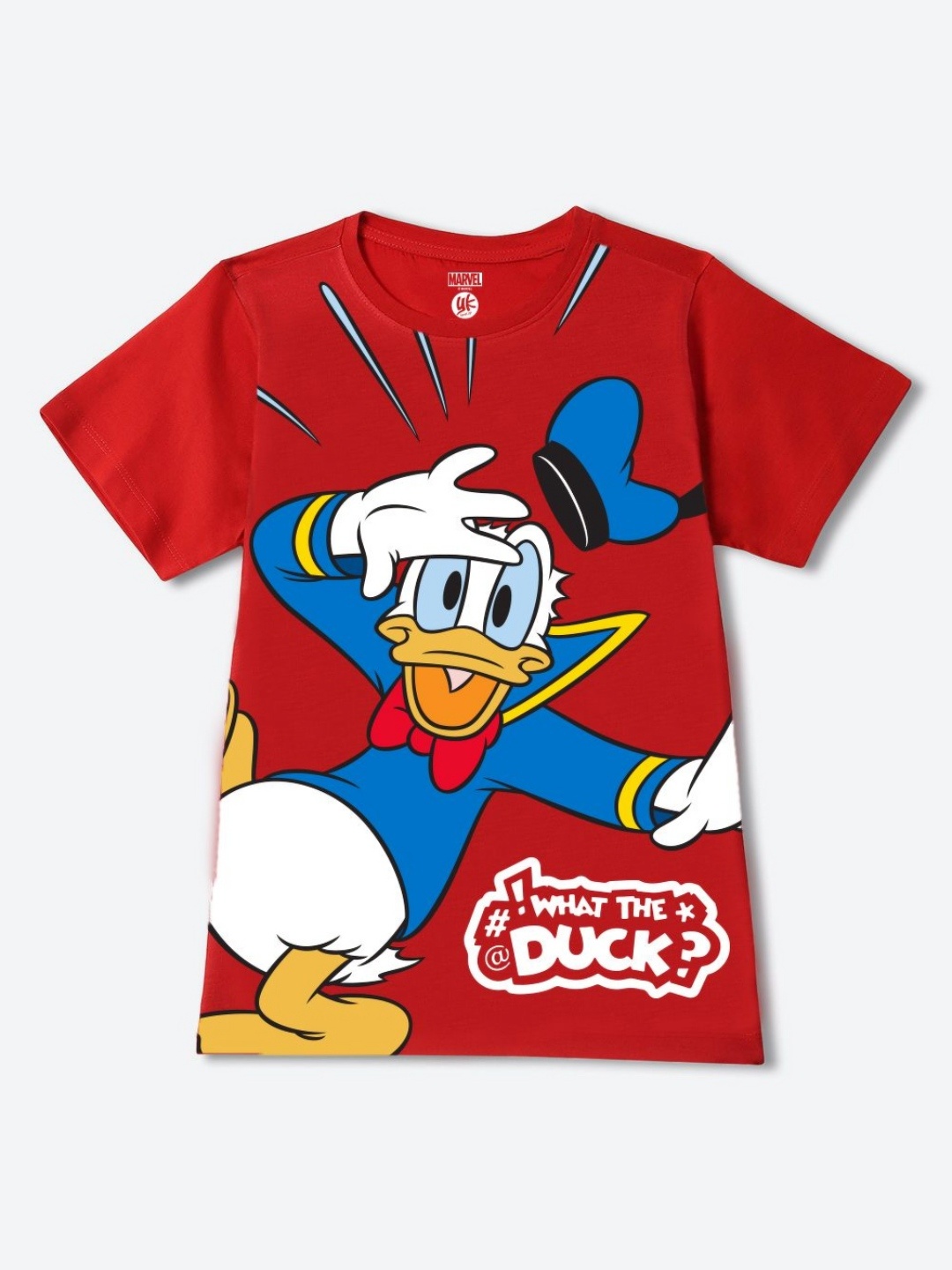 

YK Disney Boys Graphic Printed Round Neck Cotton T-shirt, Red