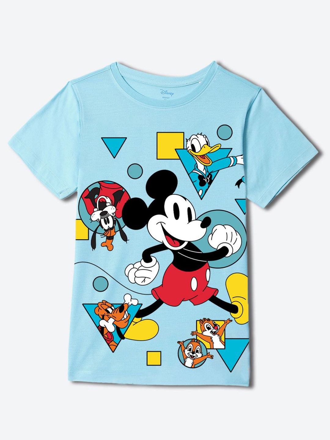 

YK Disney Boys Graphic Printed Round Neck Cotton T-shirt, Blue