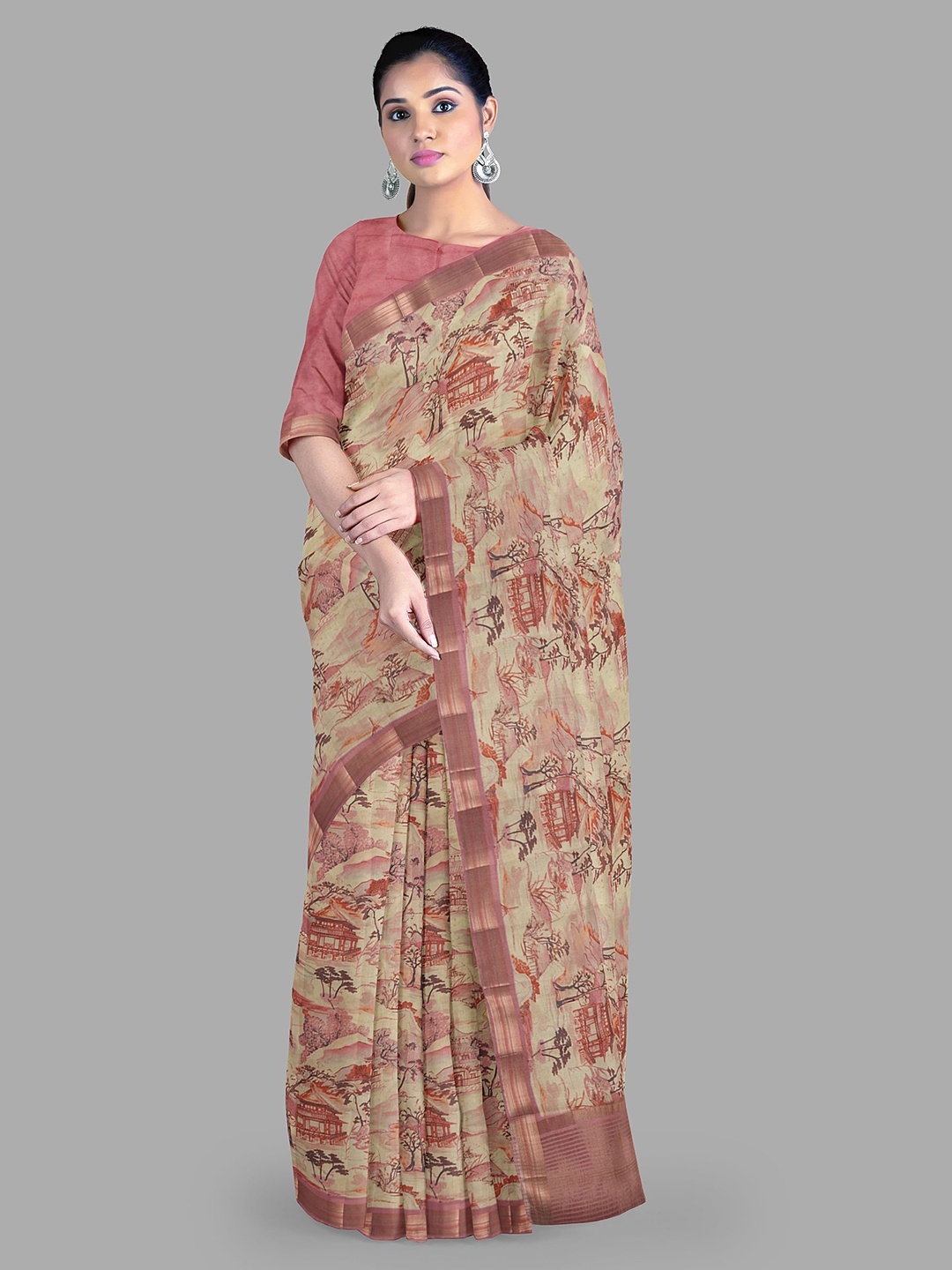 

The Chennai Silks Warli Banarasi Saree, Beige