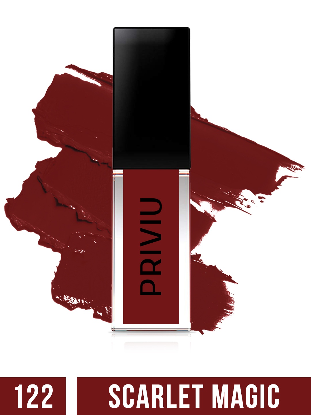

PRIVIU All Day Matte Liquid Lipstick 4.5 ml - Scarlet Magic 122, Maroon
