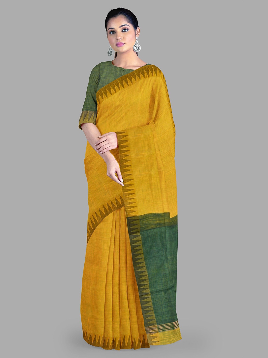 

The Chennai Silks Zari Gadwal Saree, Mustard