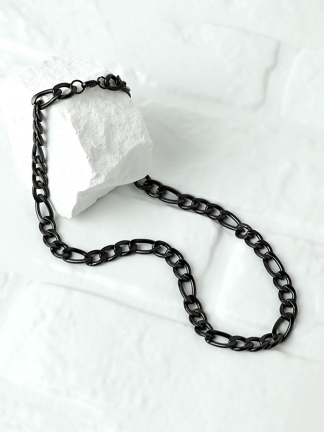 

French Accent Men Matte Link Chain, Black