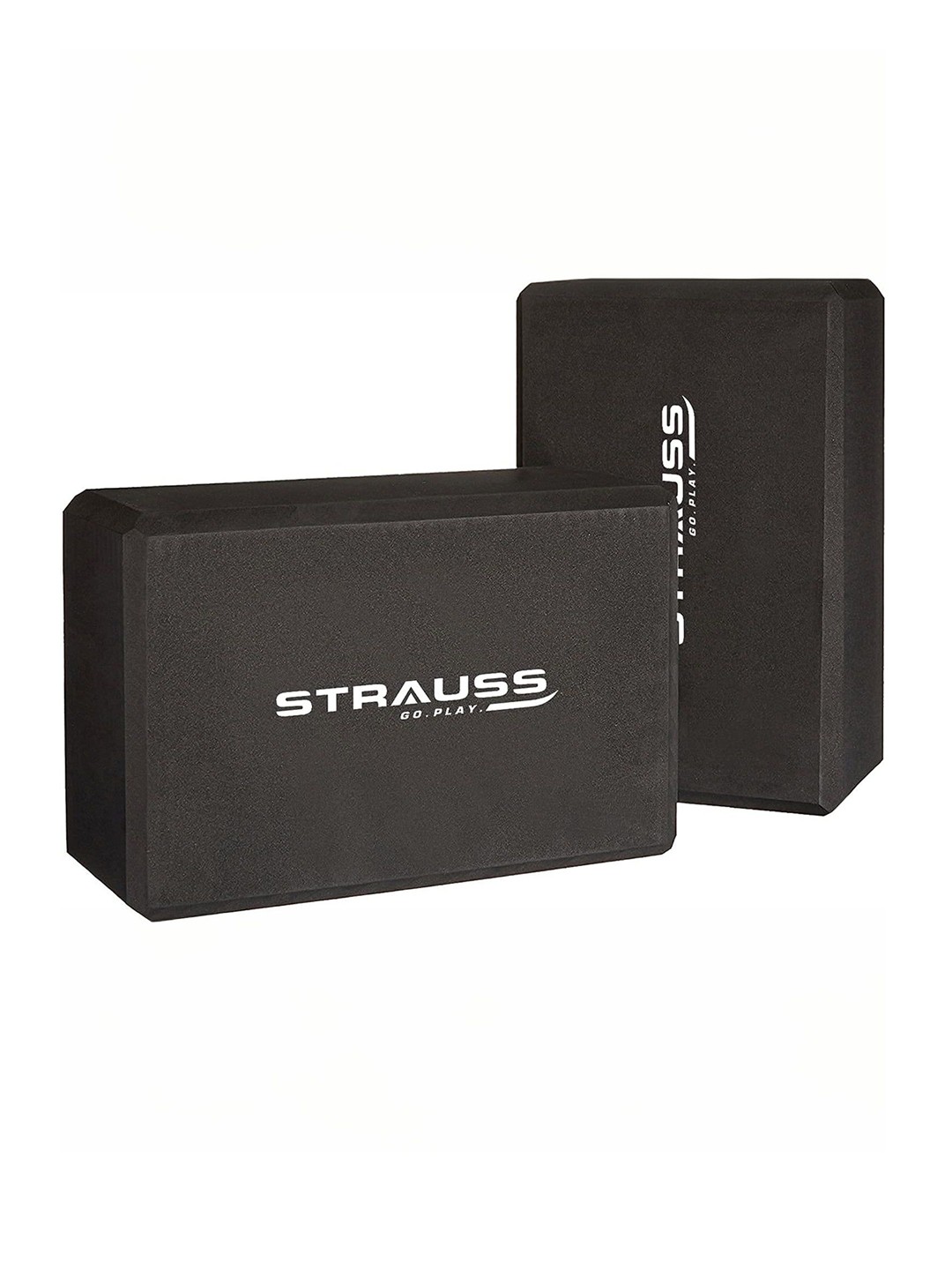 

STRAUSS Pack Of 2 Printed Yoga Bricks, Black
