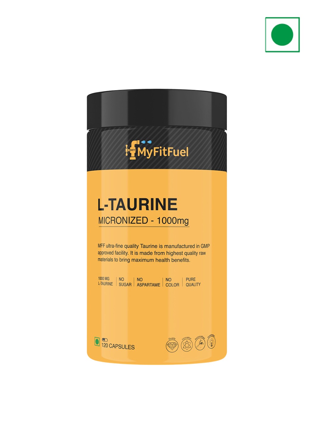 

MyFitFuel L-Taurine 1000mg-120 Capsule, Yellow