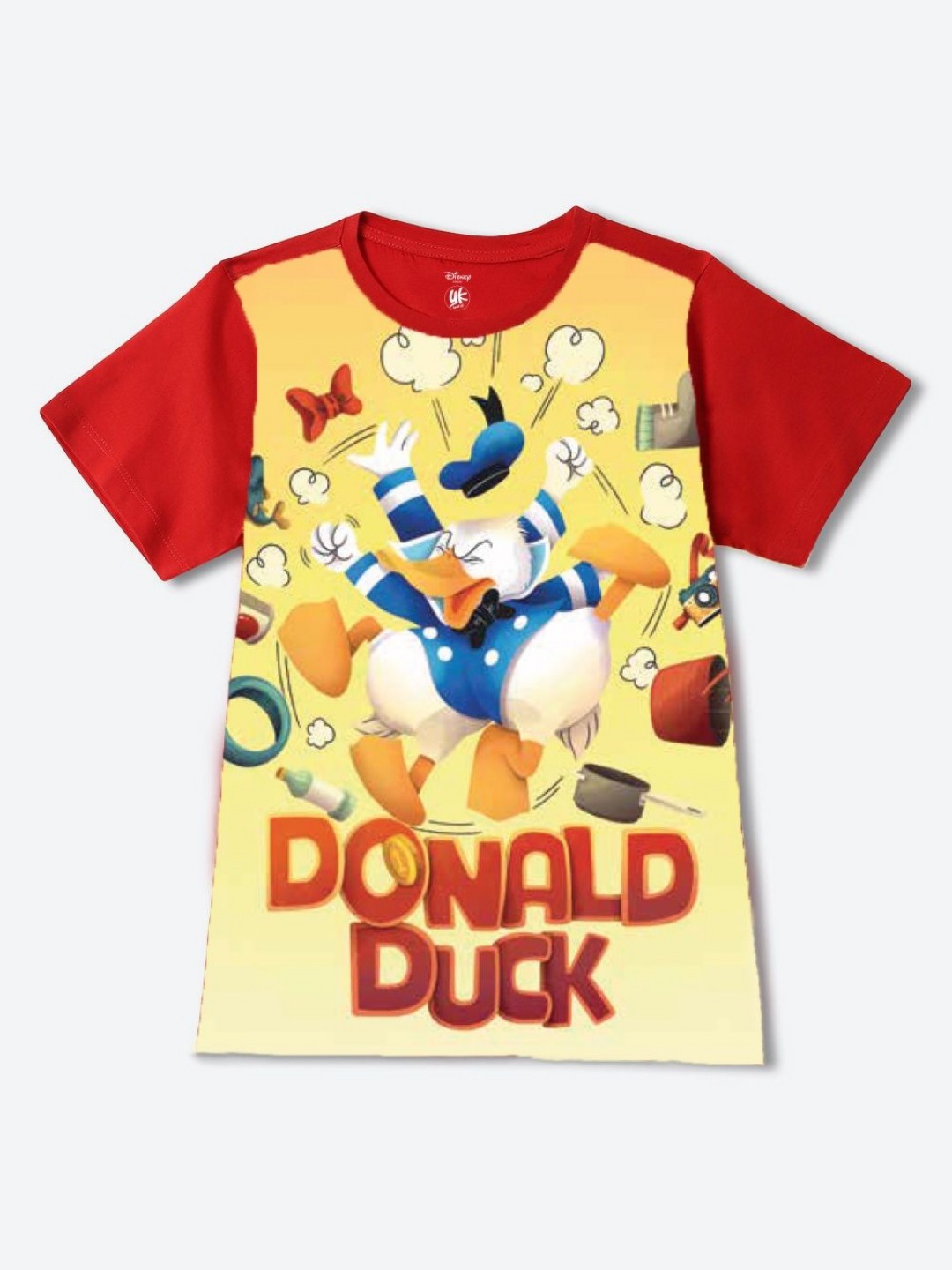 

YK Disney Boys Graphic Printed Round Neck Cotton T-shirt, Red