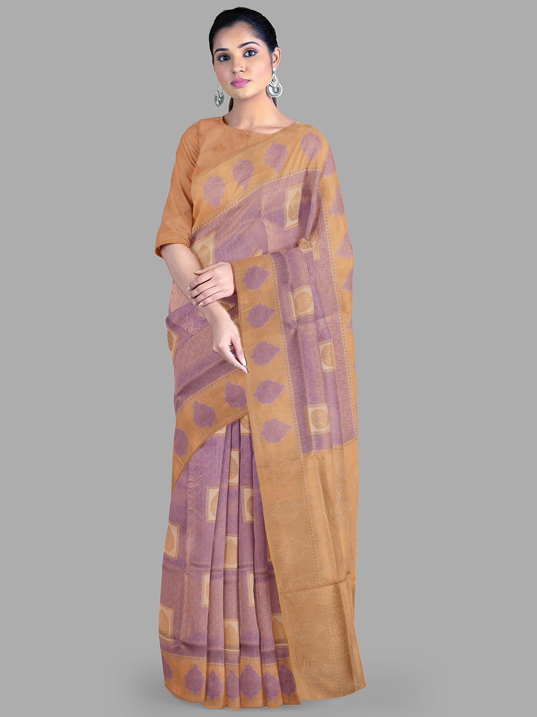 

The Chennai Silks Women Ethnic Motifs Bhagalpuri Saree, Lavender