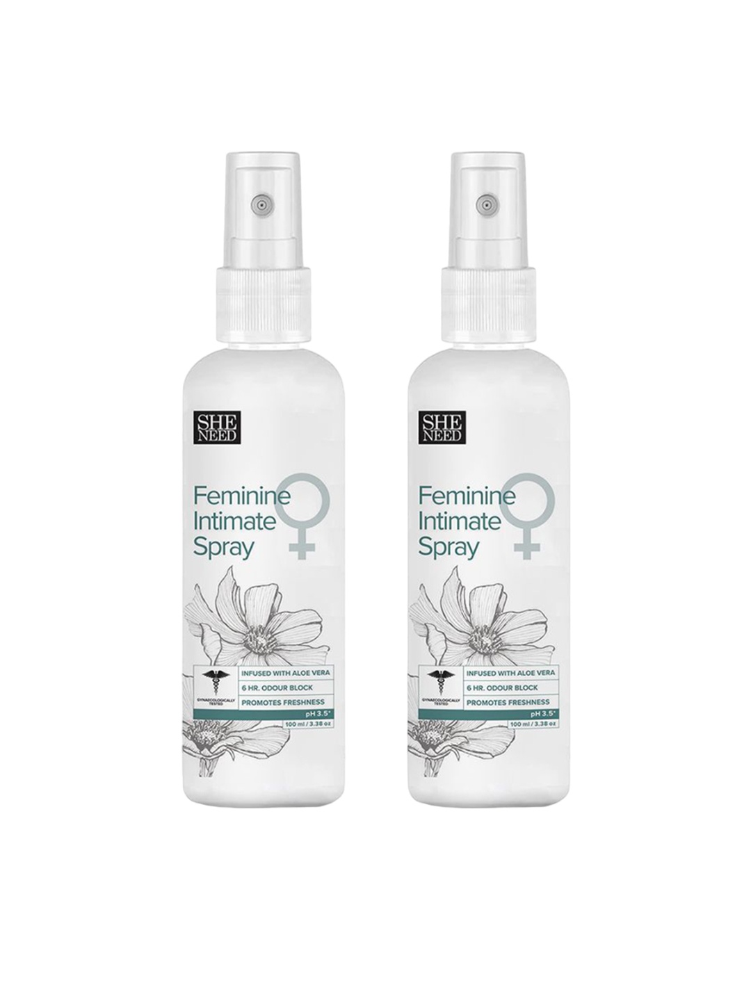 

SHENEED Set of 2 Feminine Intimate Spray-100ml Each, White