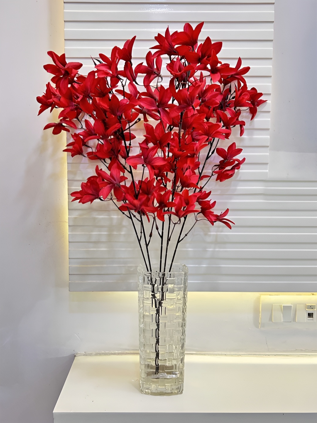 

ARTSY Red 1 Pieces Magnolia Artificial Flower Without pot