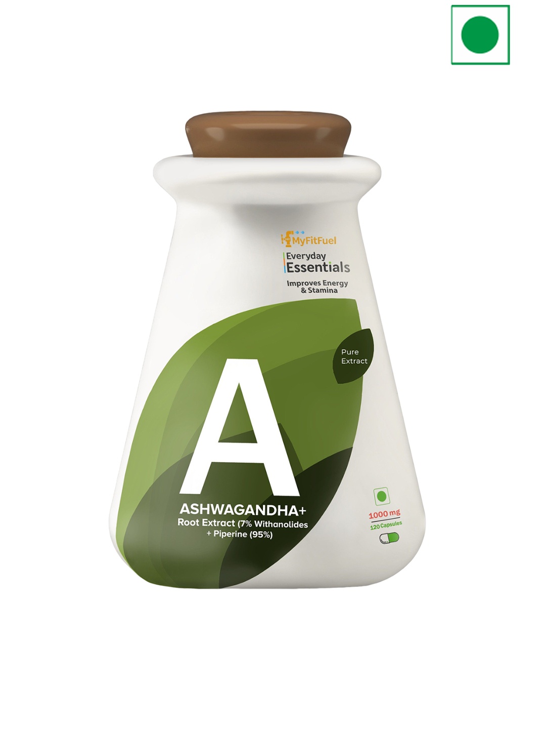 

MyFitFuel Everyday Essentials Ashwagandha 1000mg - 120 Capsules, White
