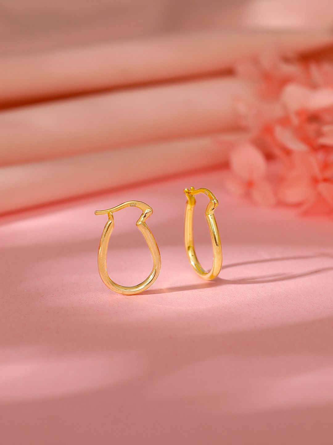 

GIVA 925 Silver Contemporary Hoop Earrings, Gold