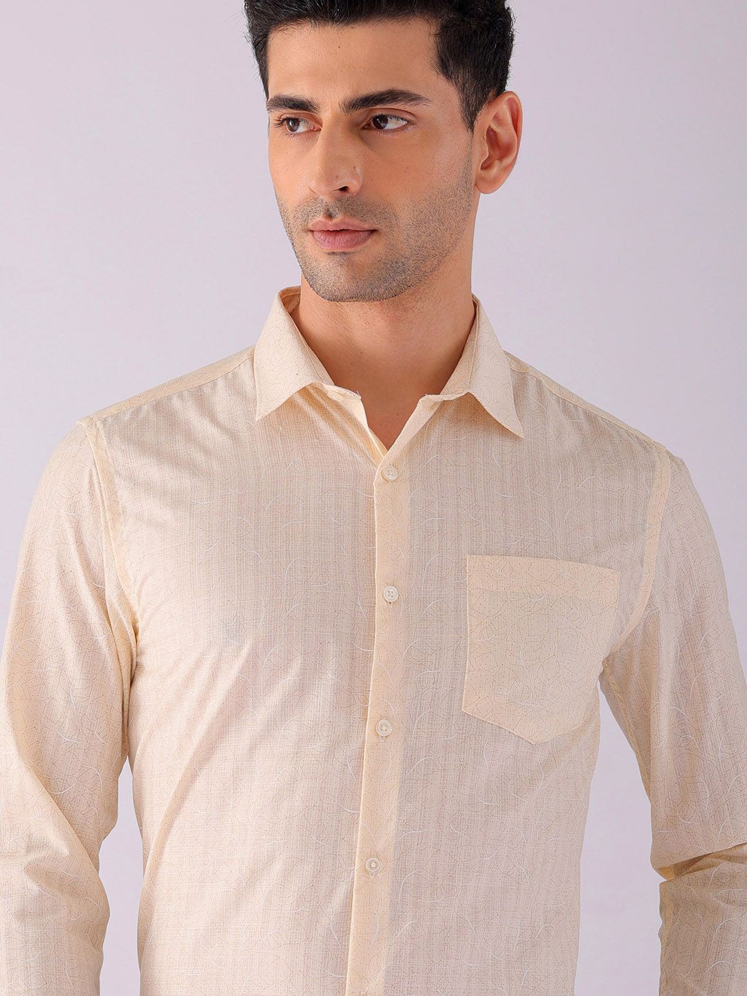 

The Indian Garage Co. X Luxe Men Spread Collar Micro Ditsy Printed Slim Fit Formal Shirt, Pink