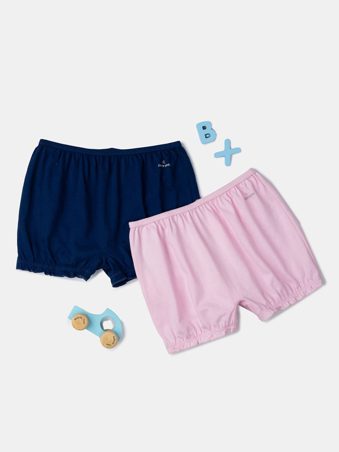 

Jockey Girls Pack of 2 Cotton Printed Bloomers with Ultrasoft Waistband-SG06, Pink