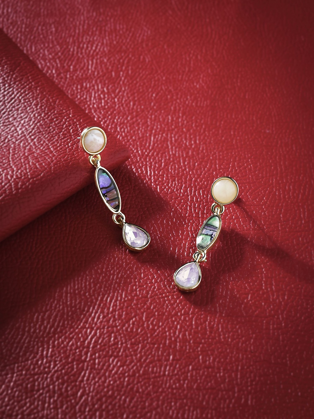 

Accessorize Crystals Beaded Geometric Drop Earrings, Pink