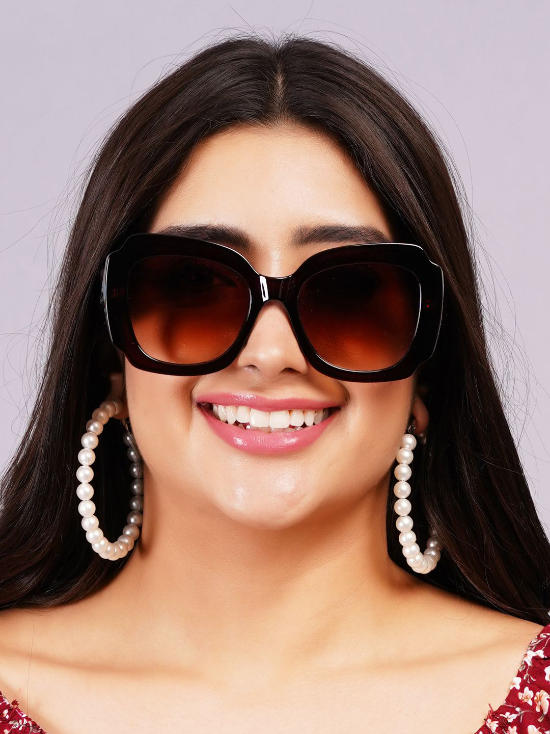 

DressBerry Women Oversized Sunglasses with UV Protected Lens, Brown