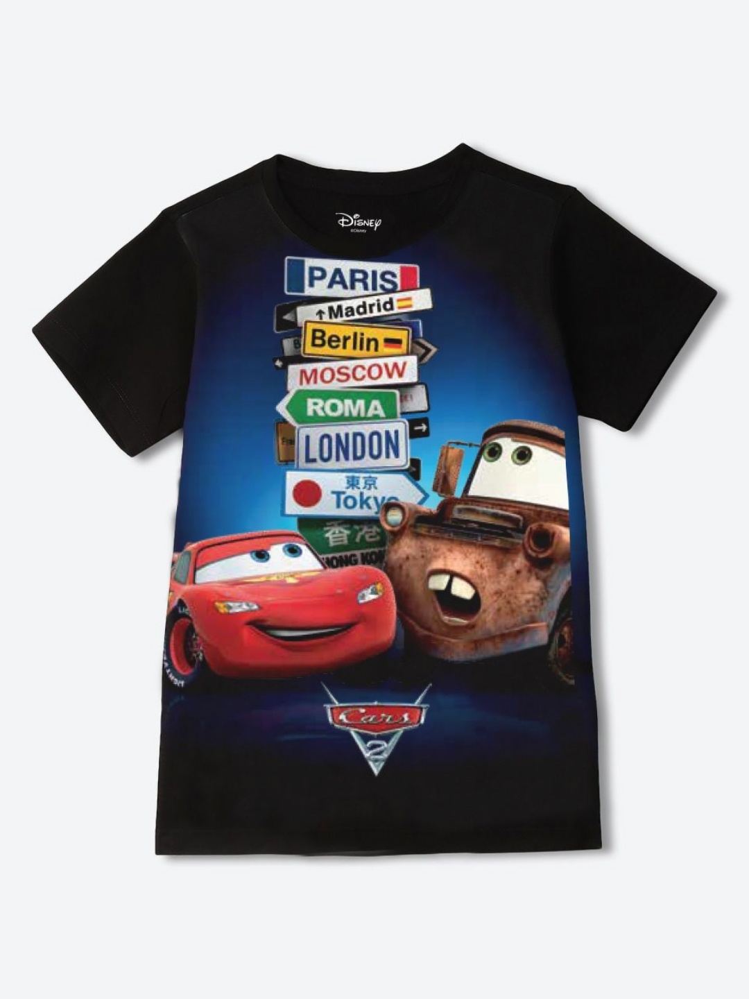 

YK Disney Boys Graphic Printed Round Neck Cotton T-shirt, Black