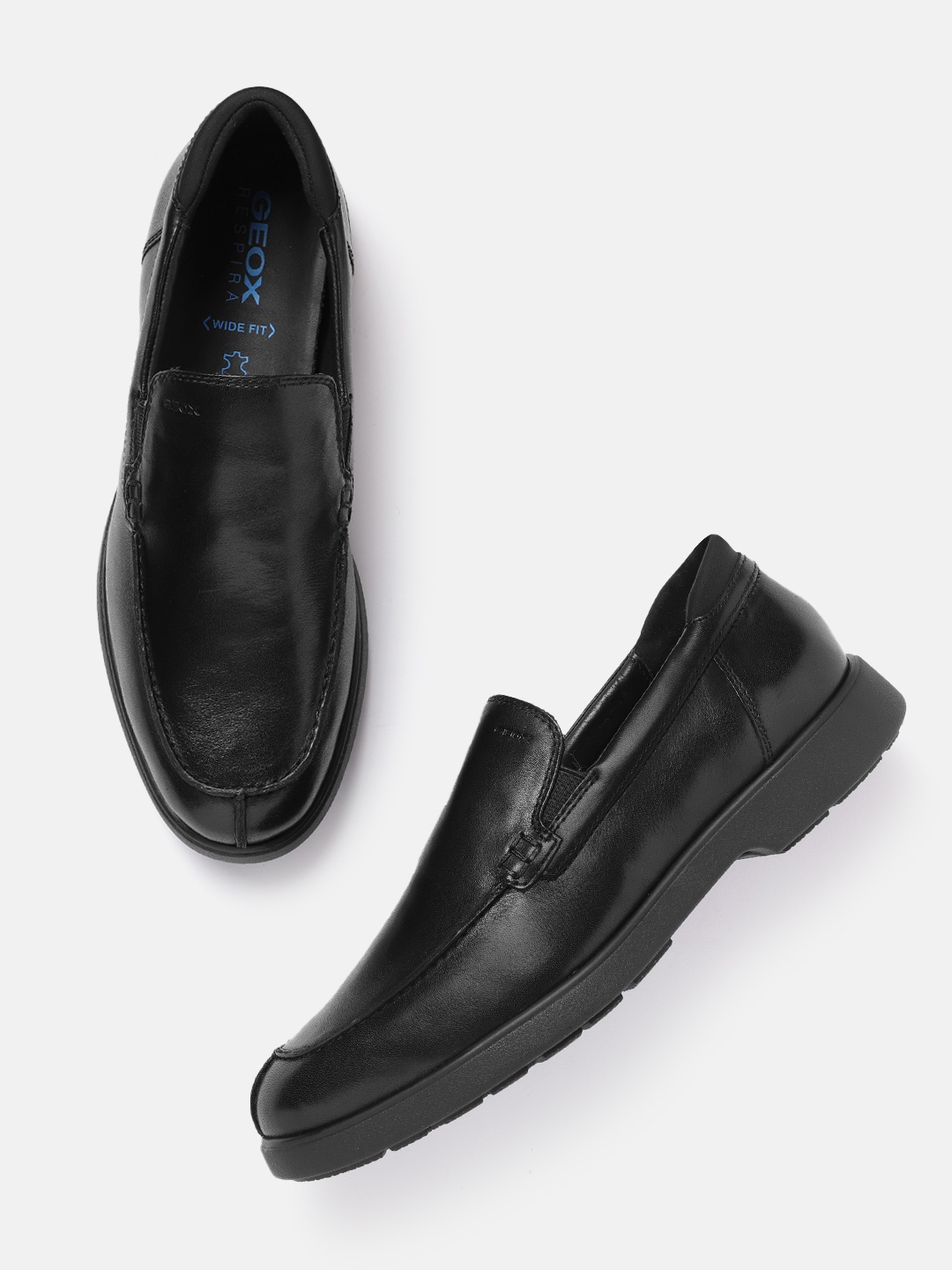 

Geox Men Leather Slip-On Formal Shoes, Black