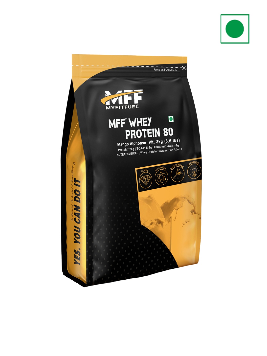 

MyFitFuel Whey Protein 80- Mango Alphonso Flavour- 3kg, Cream