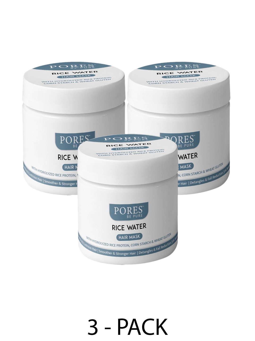 

PORES Be Pure Set Of 3 Rice Water Hair Mask - 200 g Each, White