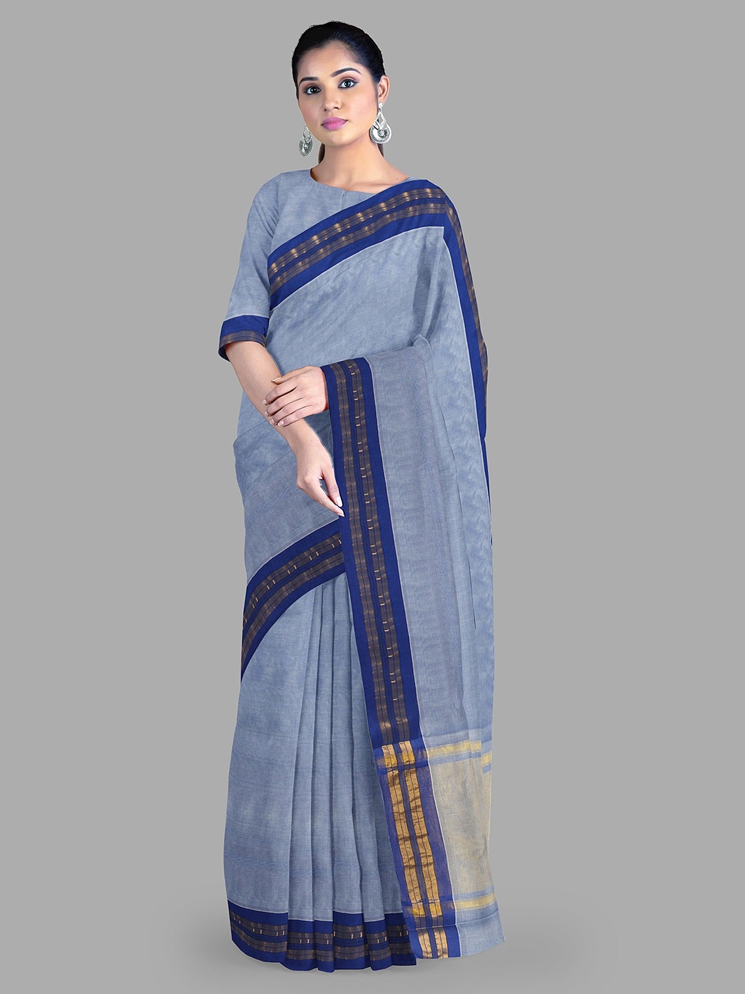 

The Chennai Silks Zari Gadwal Saree, Blue