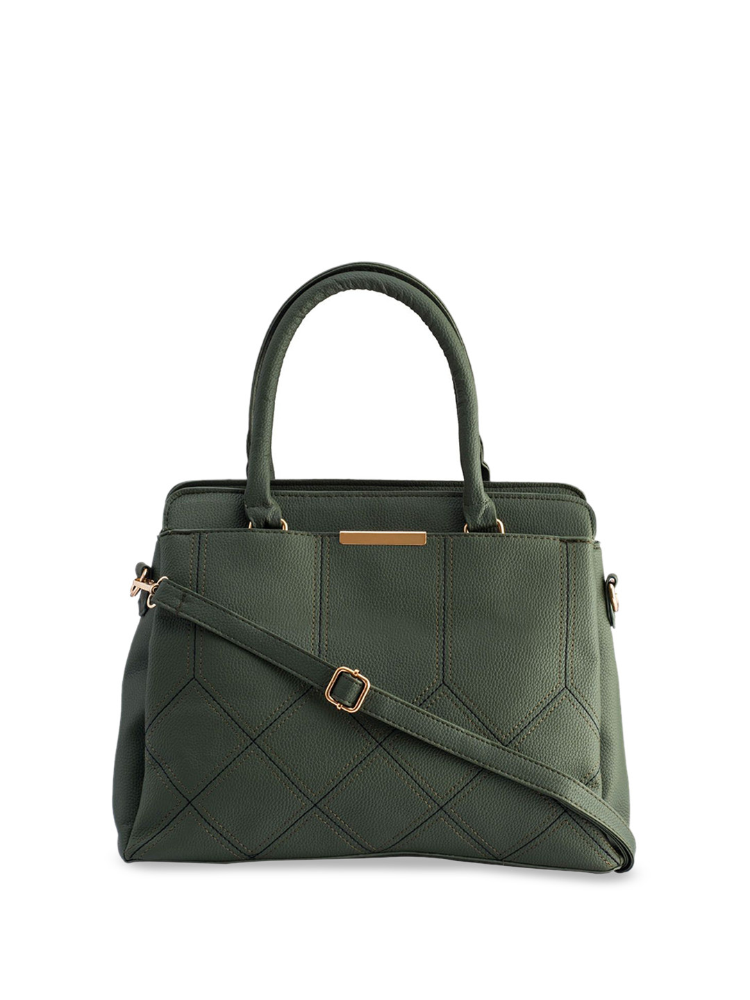 

LEGAL BRIBE PU Structured Handheld Bag, Green