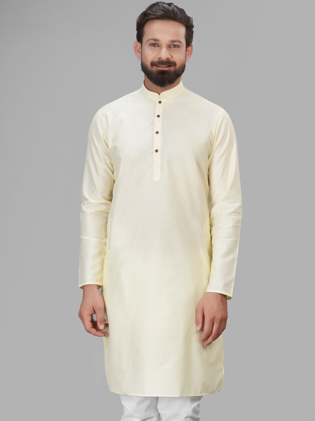 

LA'SCOOT Men Regular Kurta with Pyjamas, Yellow