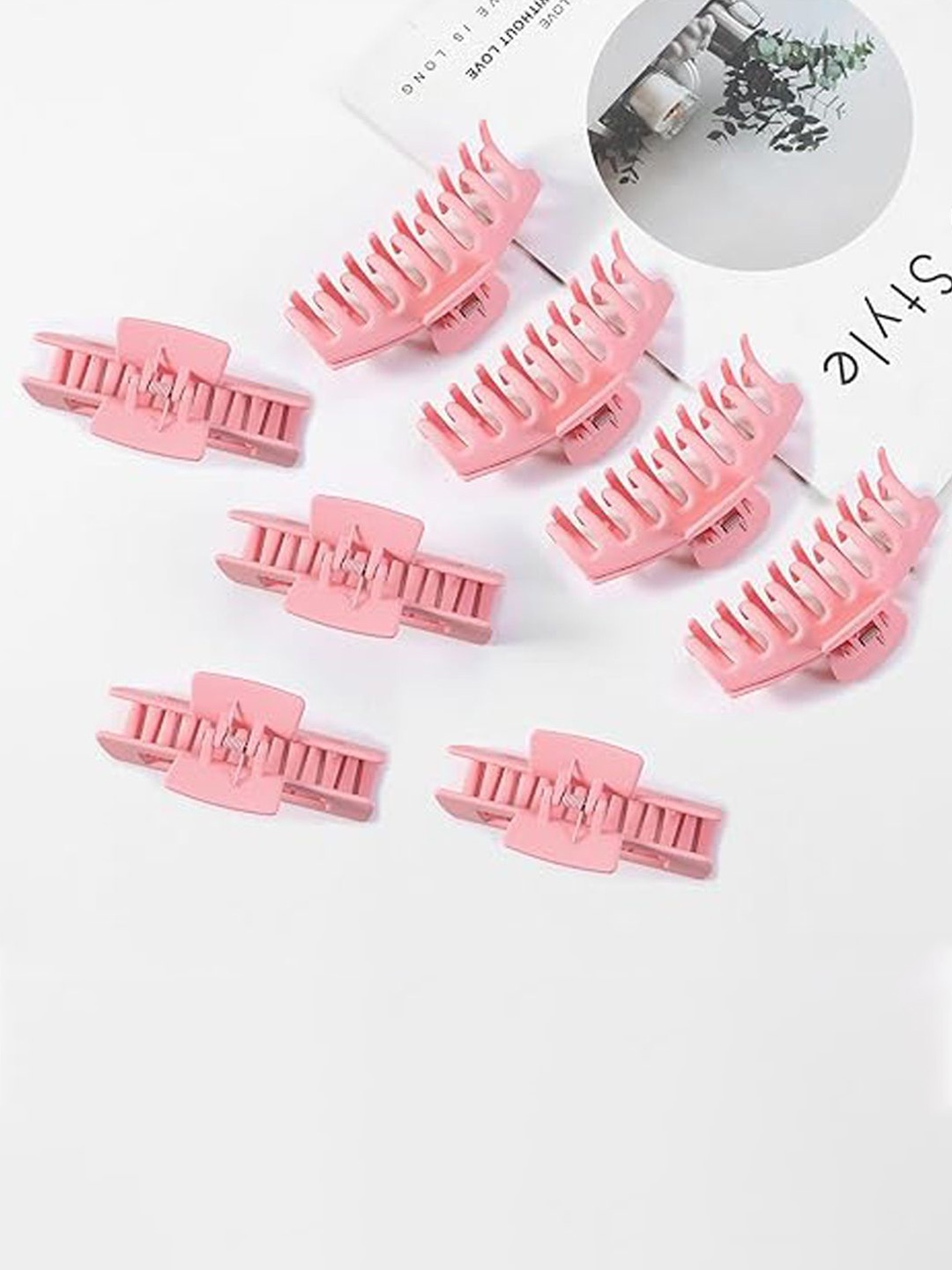 

Xivir Set Of 8 Women Claw Clip, Pink