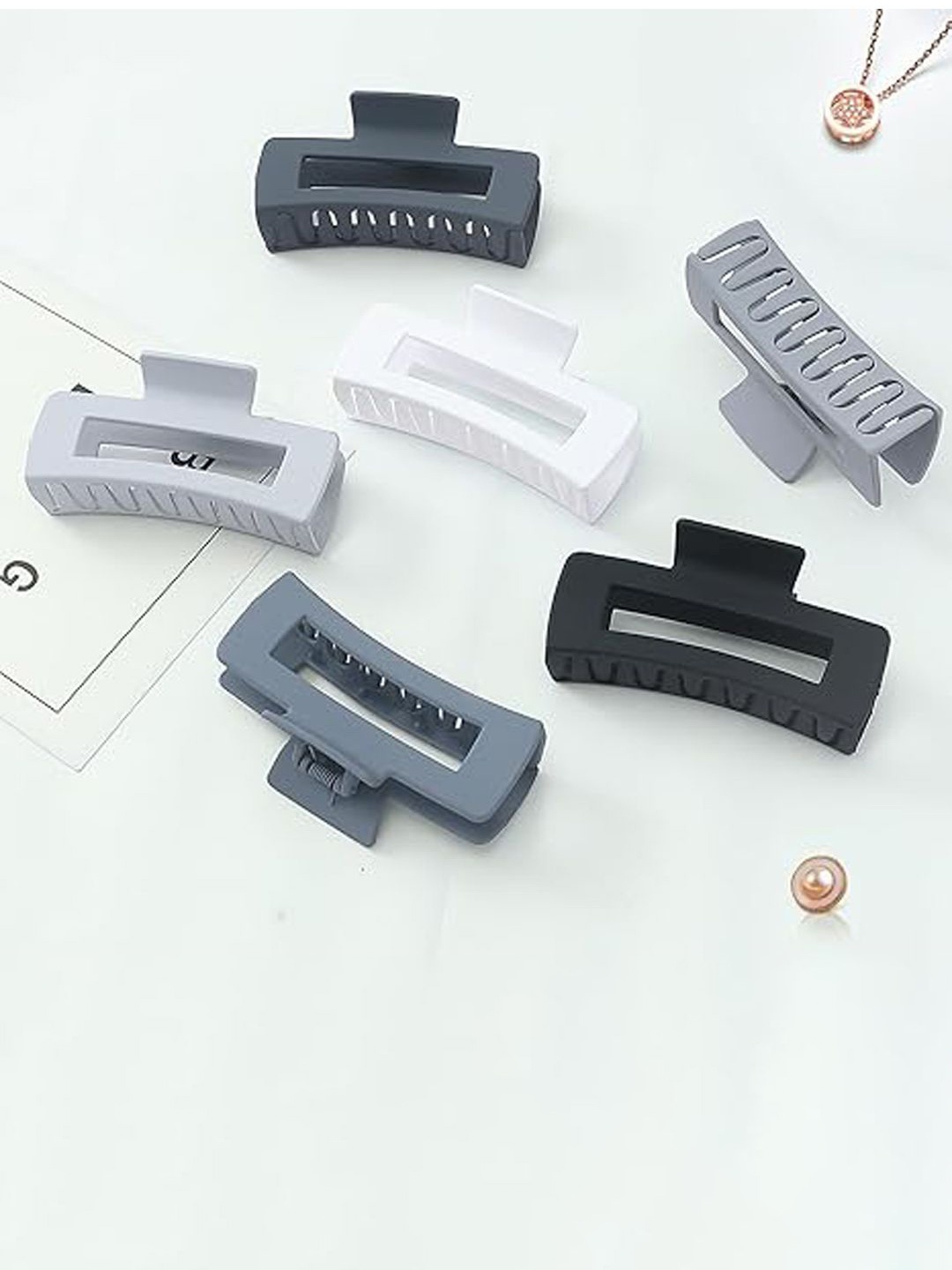 

Xivir Set Of 6 Women Claw Clip, Grey