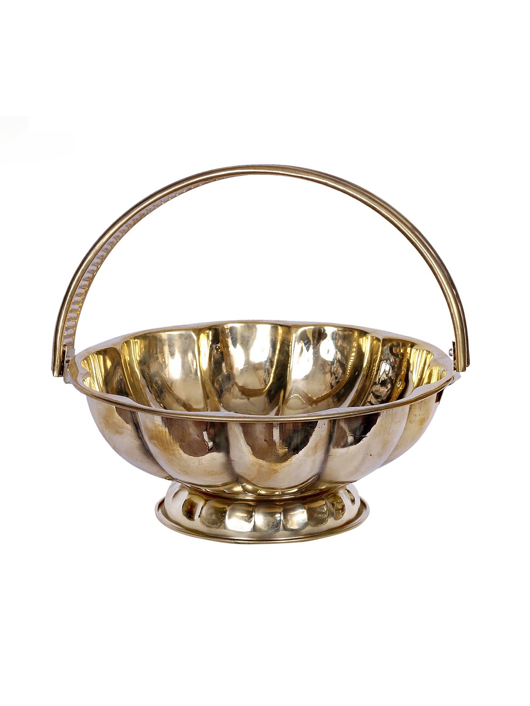 

Exotic India Brass Flower Basket, Gold