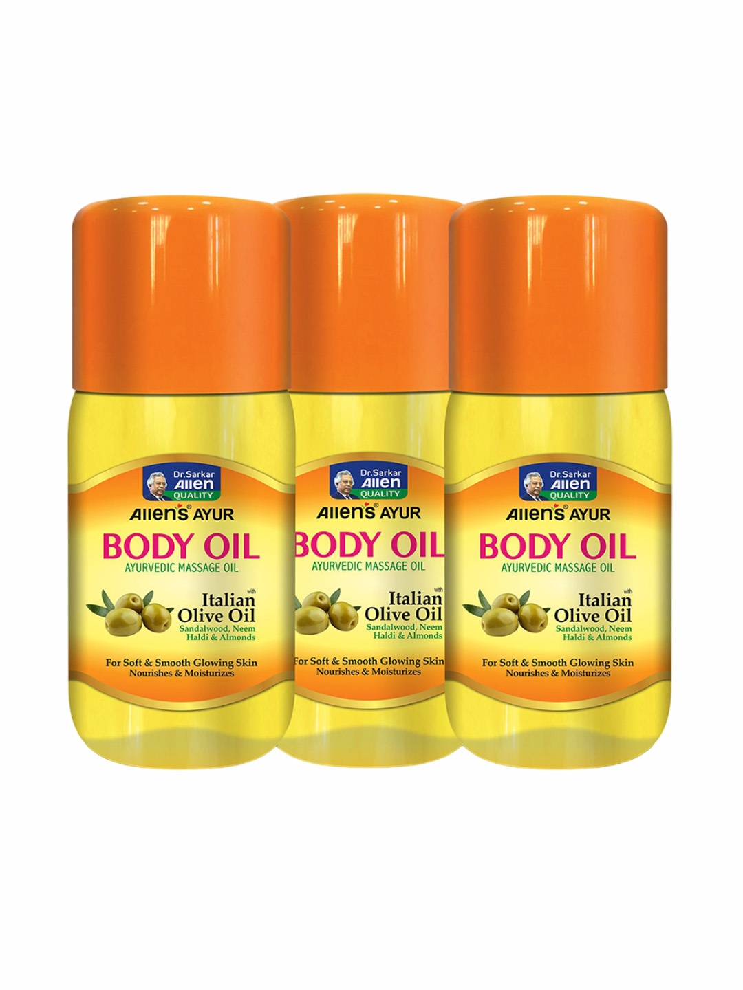 

ALLEN Set Of 3 Body Oil -450ml Each, Yellow