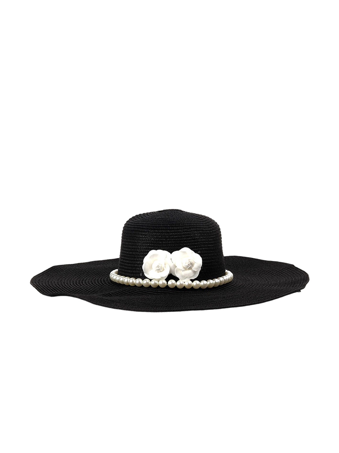 

ODETTE Women Black Self Design Bucket Hat