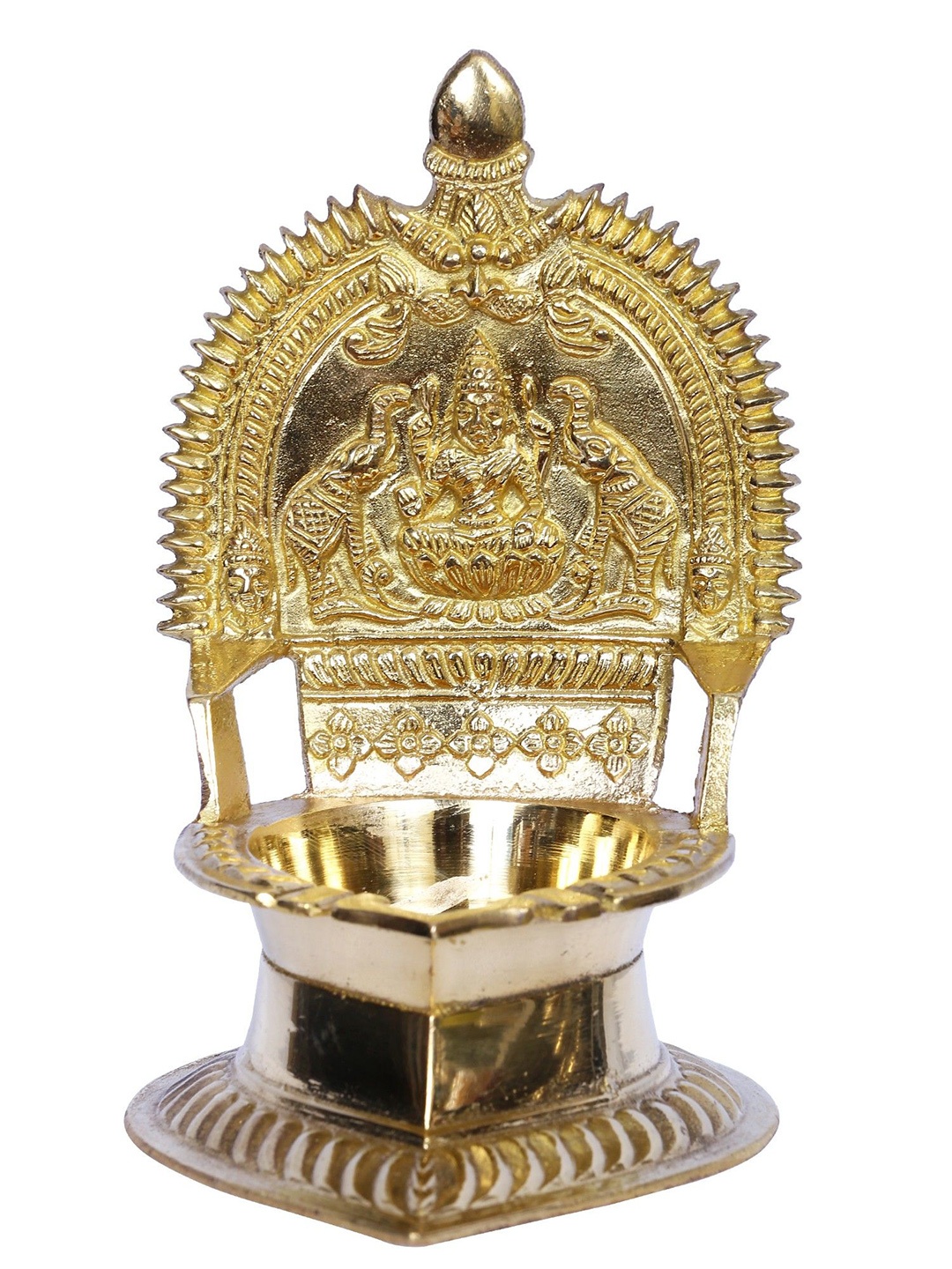 

Exotic India Brass Gajalakshmi Lamp, Yellow